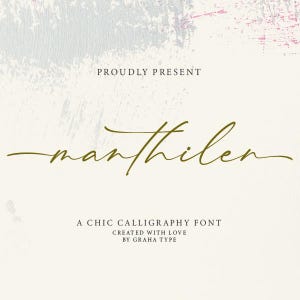 Manthilen - Calligraphy Font, Script Font, Handwritten Font, Beauty Font, Wedding Font, Handwriting Font, Procreate Font, Lettering Font