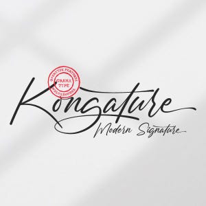 Kongature - Signature Font, Script Font, Handwritten Font, Handwriting Font, Calligraphy font, Lettering Font, Procreate Font, Cursive Font