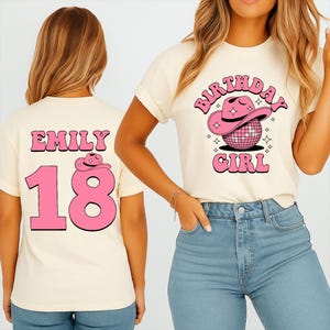 Cowgirl Birthday Shirt, women Birthday Shirt, Cowgirl Theme Birthday, Girl Birthday Shirt, Birthday Girl Shirt, Custom name Birthday tee