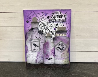 Halloween card, handmade halloween card, spooky potion halloween card, holiday card, paper goods, scary halloween card, greeting card