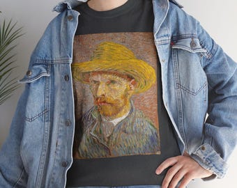 Camiseta con autorretrato de Van Gogh, estampado artístico de moda