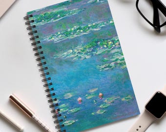 Monet Water Lilies Art Journal, Vintage Art Stationery
