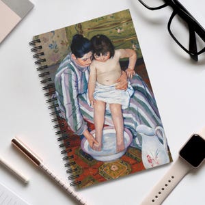 Mary Cassatt Art Journal, The Child's Bath, Vintage Art Stationary