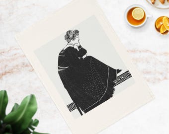 Coba Stolk-Schmidt Portrait Tea Towel, Organic Cotton Kitchen Linen