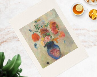 Odilon Redon Flowers Vase Art Tea Towel – Organic Cotton Kitchen Linen