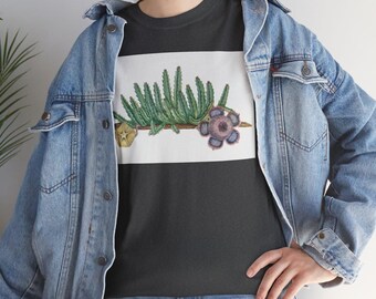 Orbea Verrucosa Botanical Art T-Shirt: Vintage Stapelia Print Apparel