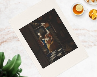 Vermeer 'The Love Letter' Tea Towel – Organic Cotton Kitchen Linen