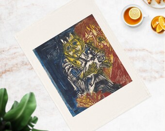 Ernst Ludwig Kirchner Art Tea Towel – Organic Cotton Kitchen Linen