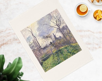 Pissarro Bell Tower Art Tea Towel, Eco-Friendly Kitchen Linen