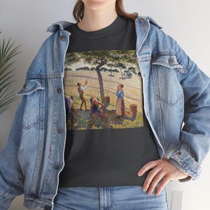 Apple Harvest (1888) by Camille Pissarro, art t-shirt, vintage art, art apparel, art lover present, art print fashion