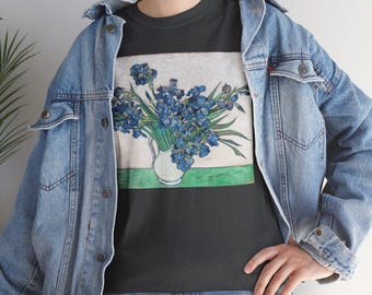 Van Gogh Irises Art T-Shirt, Vintage Art Apparel