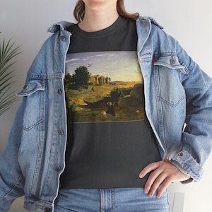 Hagar in the Wilderness Camille Corot, art t-shirt, vintage art, art apparel, art lover present, art print fashion