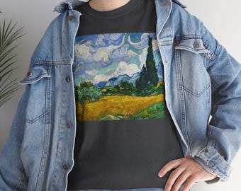 Van Gogh Wheat Field Art Shirt, Vintage Art Print Apparel
