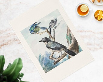 Aert Schouman Bird Print Tea Towel: Organic Cotton Kitchen Linen