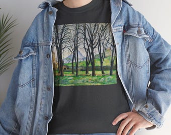 Paul Cezanne Art T-Shirt, Vintage Chestnut Trees Print, Ethically Sourced Cotton
