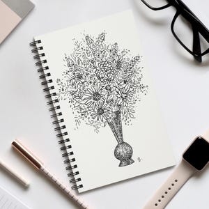 Flower Vase Art Journal, Vintage Art Stationery