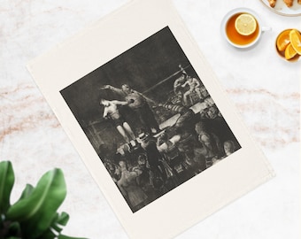 Boxing Art Tea Towel, Eco Friendly Kitchen Linen, 'The Champion' Print