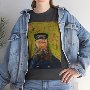 Portrait of Joseph Roulin by Vincent van Gogh Art t-shirt, vintage art, art apparel, art lover present, art print fashion, wearable art