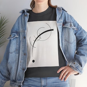 Free Curve to the Point: Accompanying Sound of Geometric Curves by Wassily Kandinsky Art t-shirt, art lover present, wearable art