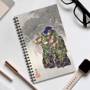 Noh Theater Actor Spiral Notebook, Japanese Art Journal