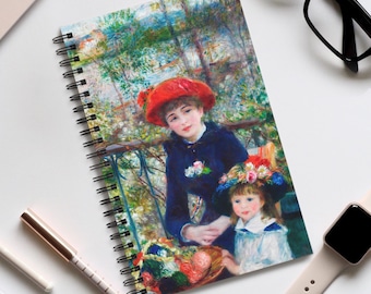 Renoir 'Two Sisters' Art Journal, Spiral Notebook, Art Lover Gift