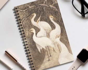 Crane Art Journal by Theo van Hoytema, Vintage Art Stationery
