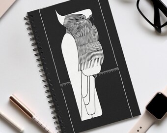 Sulphur-crested Cockatoo Art Journal, Vintage Bird Illustration
