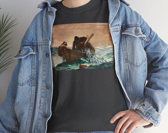 Winslow Homer Art T-Shirt, The Herring Net Vintage Painting