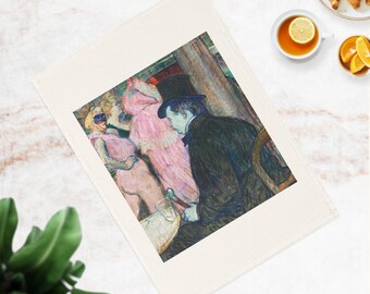 Toulouse-Lautrec Art Tea Towel, Maxime Dethomas, Organic Cotton Kitchen Linen