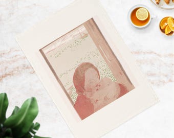 Maurice Denis 'Mother and Baby' Art Tea Towel, Organic Cotton Kitchen Linen