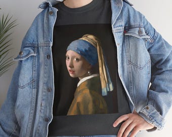 Vermeer Girl with a Pearl Earring Art Print T-Shirt, Museum Fashion