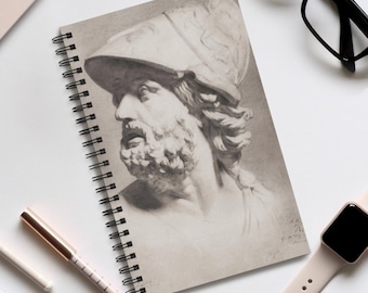 Roman Helmet Head Spiral Notebook, Art Journal
