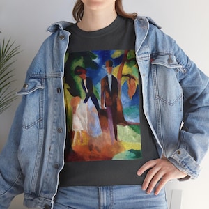 People by a Blue Lake (1913) by August Macke, art t-shirt, vintage art, art apparel, art lover present, art print fashion