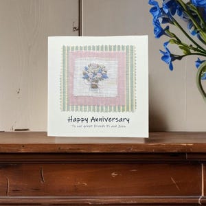 Tarjeta de felicitación con flores bordadas a mano para personalizar con tu propio mensaje. Un hermoso recuerdo único para cualquier ocasión. Envío el mismo día