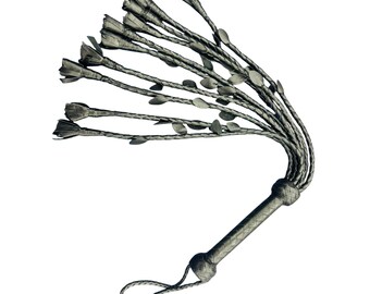 Elegant Black Rose Flogger | Flower Petal Flogger | Handmade Impact Toy