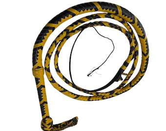 Fouet De Taureau 8 Pieds (2.44m) - 16 Tresses Cuir De Vache - Personnalisé - BULLWHIP SQUADRON