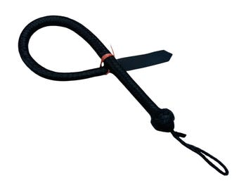 Kancho Black Leather Flogger – 36-Inch Length, Cowhide Leather
