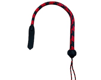 Kancho Red & Black Leather Flogger – 36-Inch Length, Cowhide Leather
