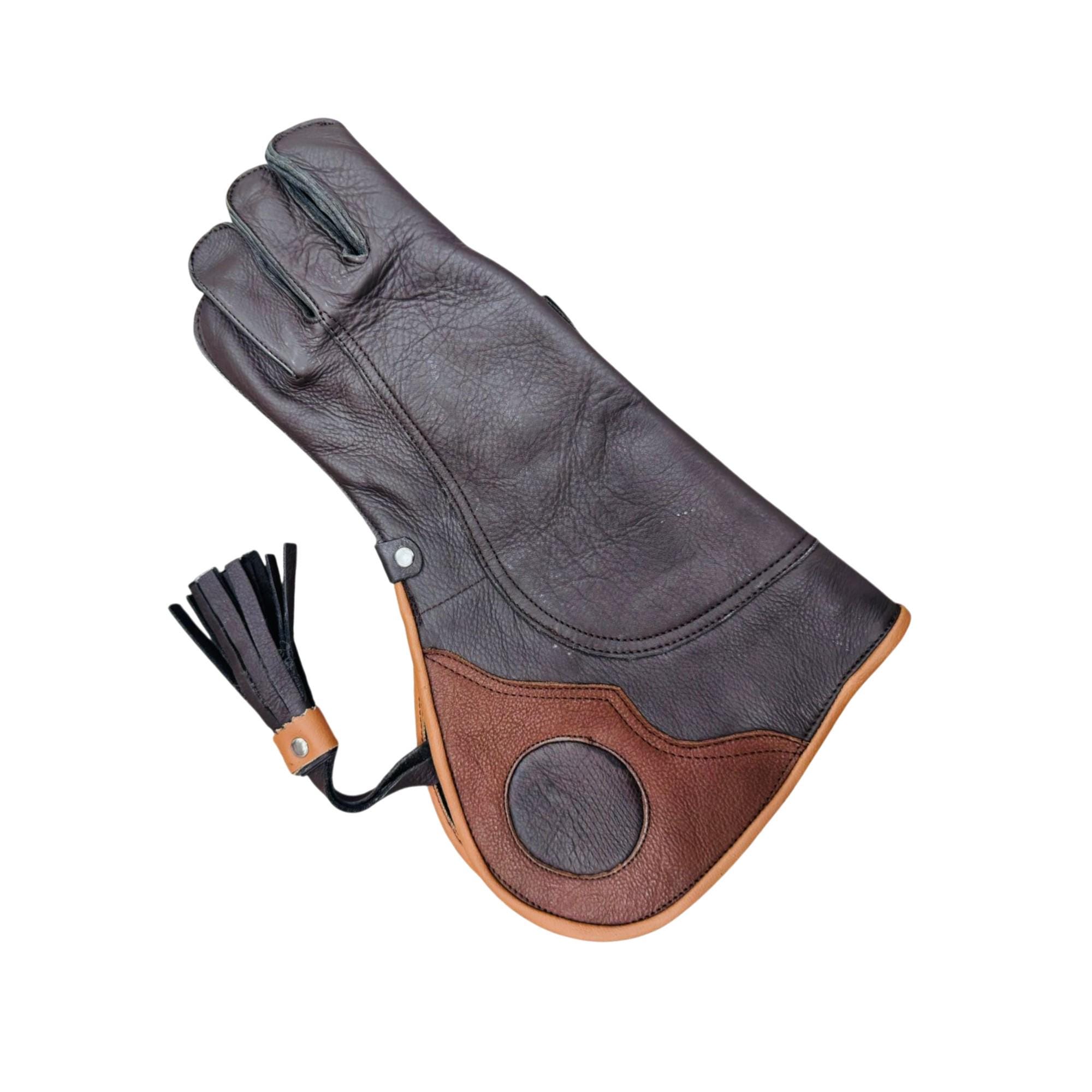 FITAXIS Gants de fauconnerie marron naturel pour oiseaux, faucon et animaux de compagnie, aigle, main gauche, 38,1 cm (marron, 38,1 cm