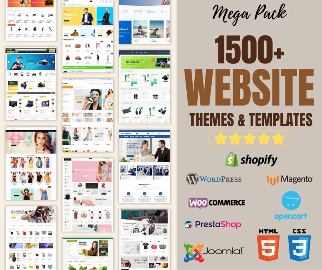 1500+ Web Themes Templates Mega Bundle | Wordpress, Shopify, HTML ...