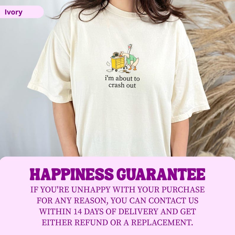 Silly Goose Nurse Shirt, Comfort Colors Funny Night Shift Tee, I'm About to Crash Out, CNA RN LPN Apparel, Nursing Student Grad Gift image 10