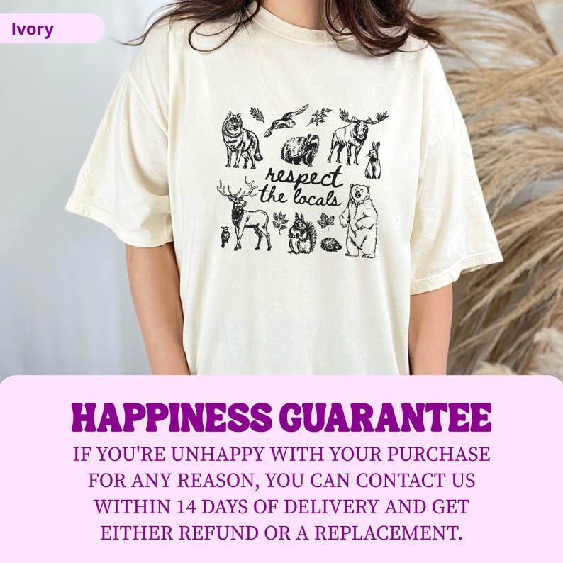 Respect The Locals Shirt, Comfort Colors Wildlife Tee, Woodland Animals Shirt, Granola Girl Gift, Nature Lover Outdoor Shirt image 11