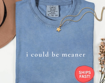 Comfort Colors® I Could Be Meaner Shirt, Sarcastic Sweatshirt, Funny Quote Crewneck, Funny Humor Shirt, Trendy Shirt For Woman, Sarcasm Tees