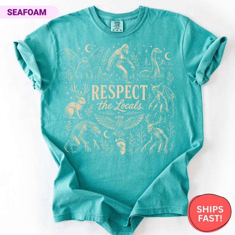 Comfort Colors Respect The Locals Cryptid Shirt, Bigfoot Tee, Cryptid Lover Gift, Funny Cryptid Shirt, Mothman Tee, Nessie Lover Gift image 10