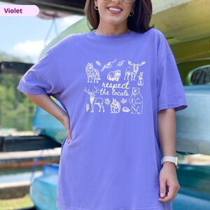 Respect The Locals Shirt, Comfort Colors Wildlife Tee, Woodland Animals Shirt, Granola Girl Gift, Nature Lover Outdoor Shirt image 10
