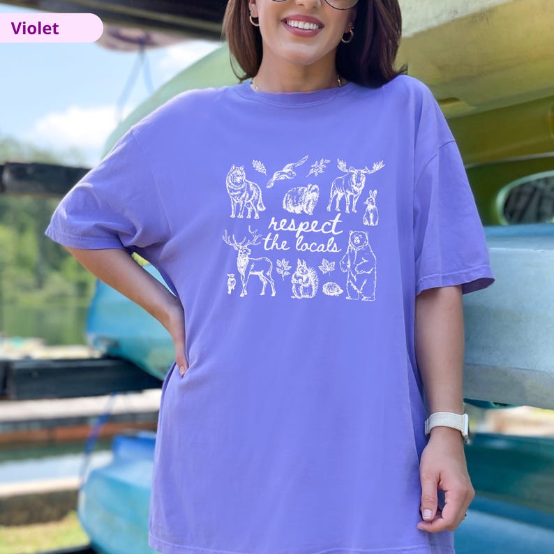 Respect The Locals Shirt, Comfort Colors Wildlife Tee, Woodland Animals Shirt, Granola Girl Gift, Nature Lover Outdoor Shirt image 10
