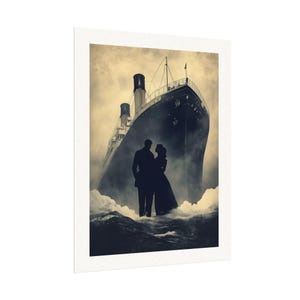 Poster, Titanic Filmkunst, Bleistiftzeichnung, Eisberg und Romantik, Matt Aquarell Wand-Dekor, Skizze Kunstdruck