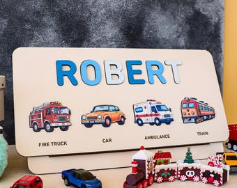 Tablero de rompecabezas personalizado con nombre, juguete de rompecabezas preescolar, regalo para niños y niñas, regalo para el primer cumpleaños de niño, rompecabezas educativo para aprender formas