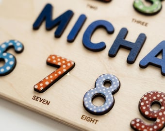 Rompecabezas Montessori con nombre / Juguete de madera personalizado / Regalo personalizado para bebé