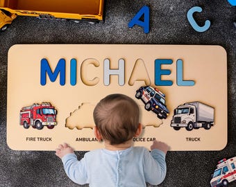 Regalo de cumpleaños personalizado para niños, rompecabezas con nombres de animales, regalos de primera Navidad, regalos personalizados para recién nacidos, rompecabezas con nombres de animales de safari